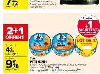 Luminare  VIGNETTE(S)  SUPPLEMENTAIRES  ata  LOT DE 3