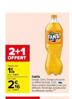 2+1  OFFERT  Vendu seul  108  LeL: 0.06   Les 3 pour