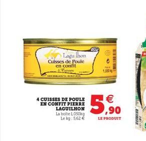 Lagu lhon Cuisses de Poule  en confit  4 pinnan  4 CUISSES DE POULE EN CONFIT PIERRE LAGUILHON La bolte 1,050kg Le kg: 5.62   www    (11)  ,90  LE PRODUIT  till, RIKE