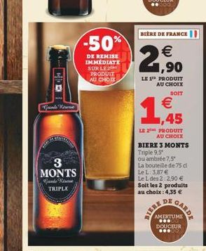 Gunde Rewe  3 MONTS unde diese TRIPLE  -50%  DE REMISE IMMEDIATE SUR LE 2 PRODUIT AU CHOIX  BIERE  GARDE