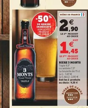 gunde rewe  3 monts unde diese triple  -50%  de remise immediate sur le 2 produit au choix  biere  garde