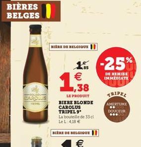 BIÈRES BELGES  30.00 CAROLUS TAL