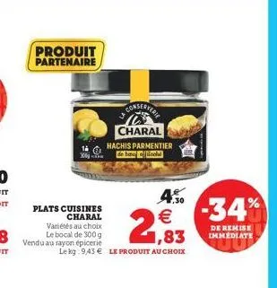 produit partenaire  xog-the  plats cuisines charal variétés au choix le bocal de 300 g  consertere  charal  hachis parmentier de bautoché