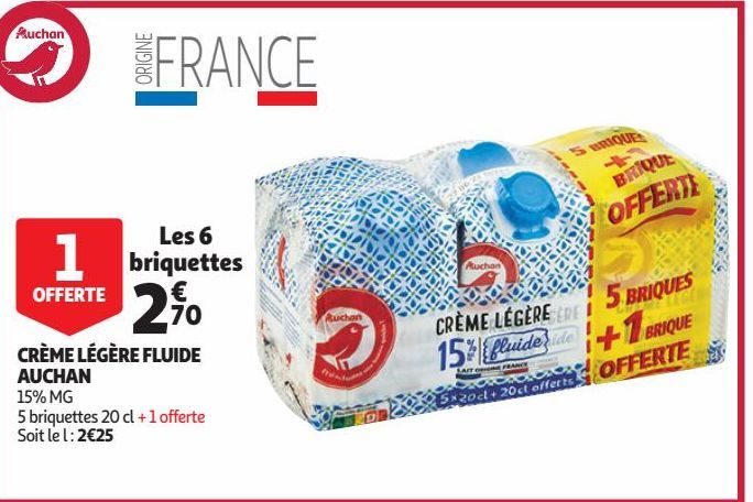 CRÈME LÉGÈRE FLUIDE AUCHAN