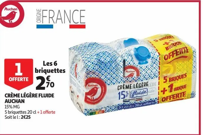 crème légère fluide auchan