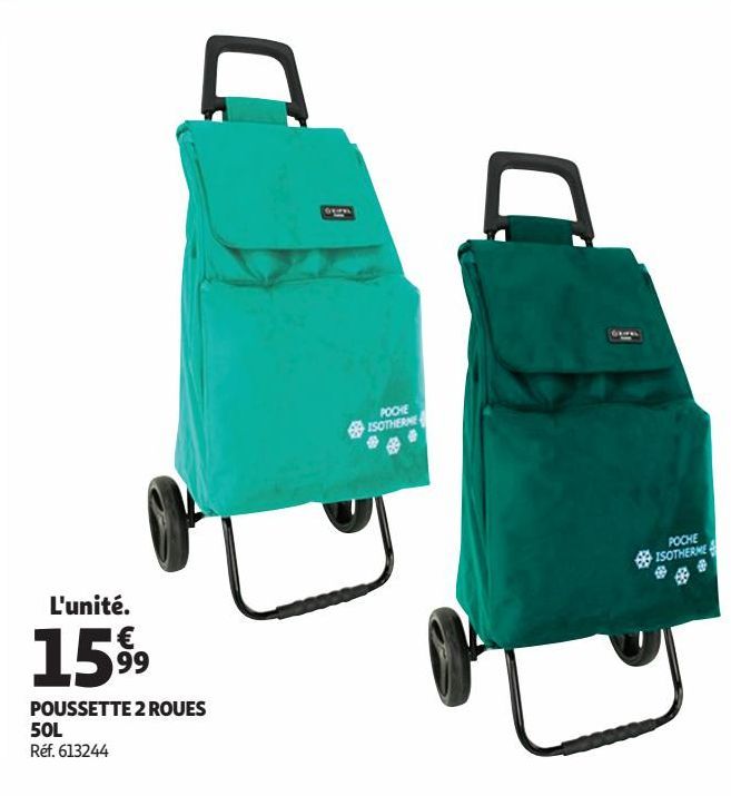 POUSSETTE 2 ROUES 50L