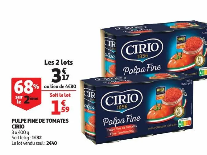 pulpe fine de tomates cirio