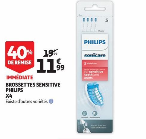 BROSSETTES SENSITIVE PHILIPS X4