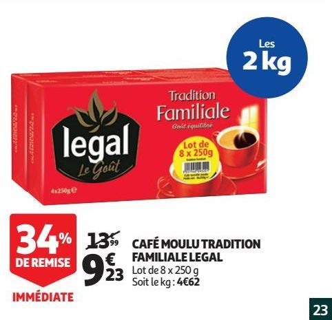 CAFÉ MOULU TRADITION FAMILIALE LEGAL