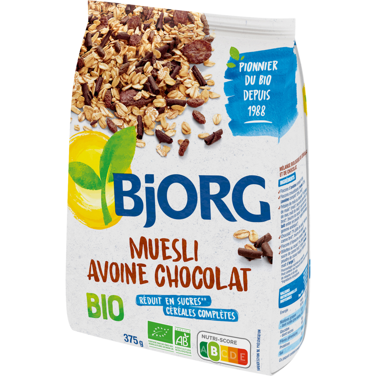 CÉRÉALES BIO MUESLI AVOINE CHOCOLAT BJORG