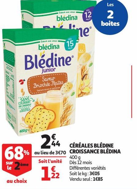 CÉRÉALES BLÉDINE CROISSANCE BLÉDINA