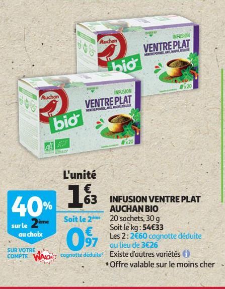 INFUSION VENTRE PLAT AUCHAN BIO