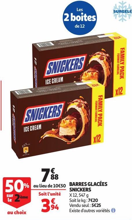 BARRES GLACÉES SNICKERS