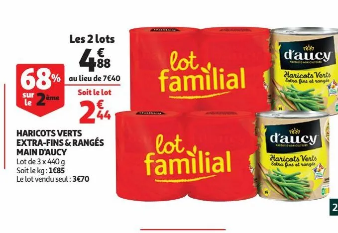 haricots verts extra-fins & rangés main d'aucy