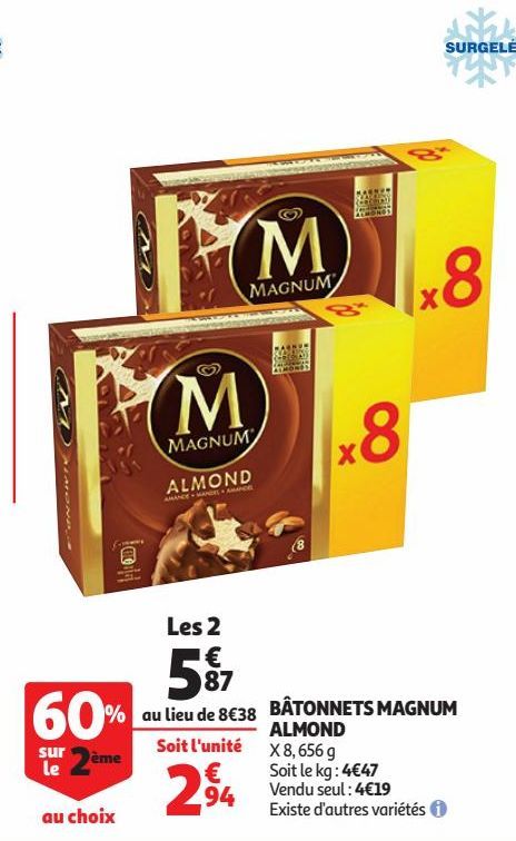 BÂTONNETS MAGNUM ALMOND