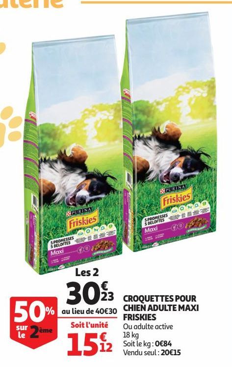 CROQUETTES POUR CHIEN ADULTE MAXI FRISKIES