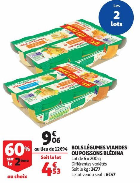 BOLS LÉGUMES VIANDES OU POISSONS BLÉDINA