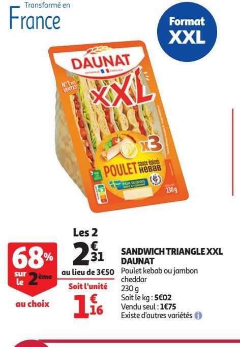 sandwichs triangle XXL Daunat