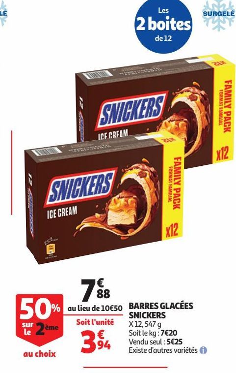 Barres glacees Snickers