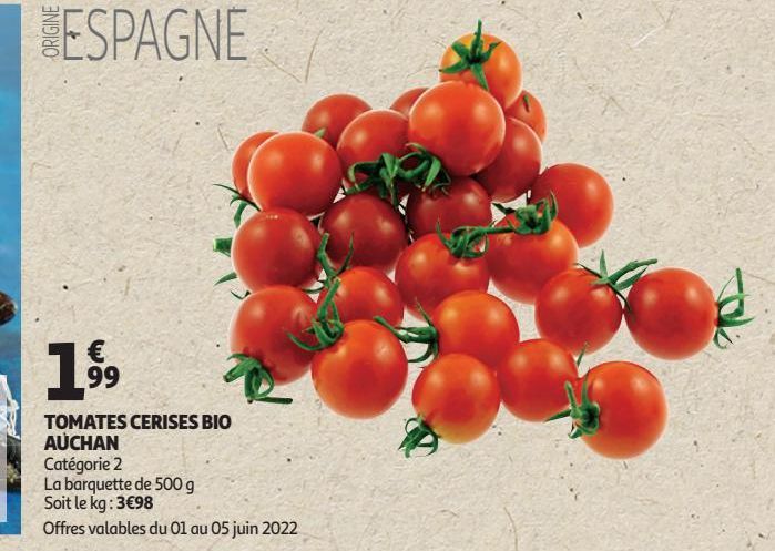 tomates cerises bio auchan