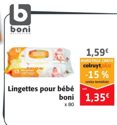 Lingettes pour bébé boni