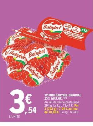 Babyber  Babybel  Original  quel  3  L'UNITÉ  Age  Babybel  Babybe!  LAY 100 P  Cybel  Babybel  ROM  PANG  CETTE ANCONA  RESTA  x12