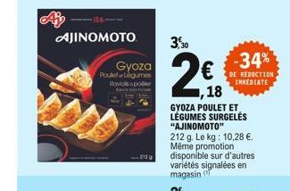 AJINOMOTO  Gyoza  Poulet Légumes  Raviols poller  - 212 g