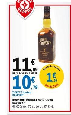 JOHN DAVON'S  1  avec la Carte