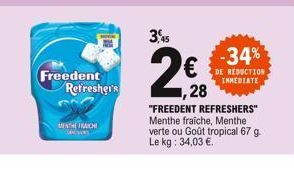 Freedent Refresher's  MENTHE FRAICHE