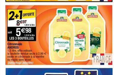 ANDROS  accas  Citronnade  ANDROS  OFFRE  onnade X enthe  ANDROS  Ojito  FRANCE
