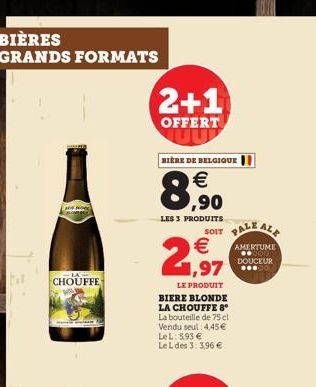 BIÈRES GRANDS FORMATS  CHOUFFE  AMERTUME  ??000 DOUCEUR ***