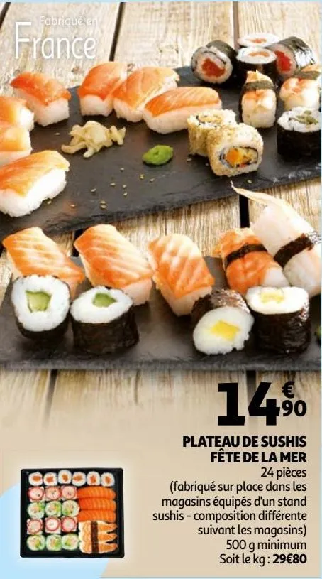 plateau de sushis fête de la mer