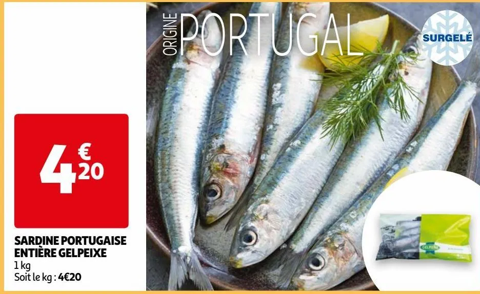sardine portugaise entière gelpeixe