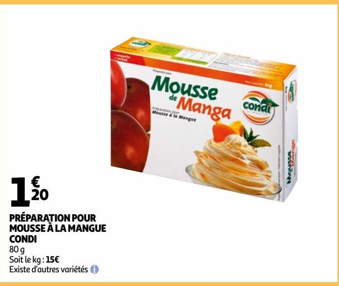 PRÉPARATION POUR MOUSSE À LA MANGUE CONDI