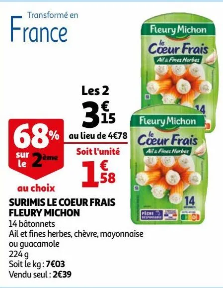 surimis le coeur frais fleury michon