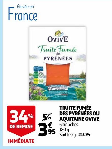 TRUITE FUMÉE DES PYRÉNÉES OU AQUITAINE OVIVE