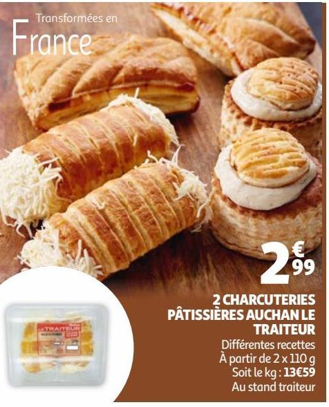 2 CHARCUTERIES PÂTISSIÈRES AUCHAN LE TRAITEUR