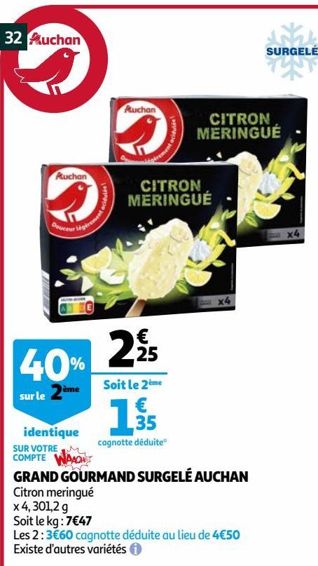 GRAND GOURMAND SURGELÉ AUCHAN