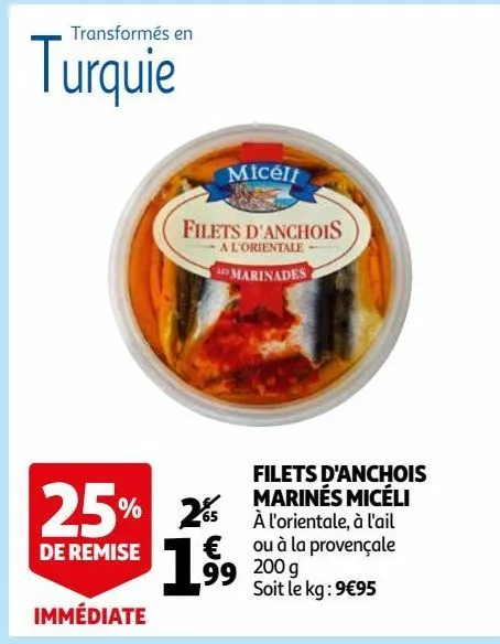 filets d'anchois marinés micéli