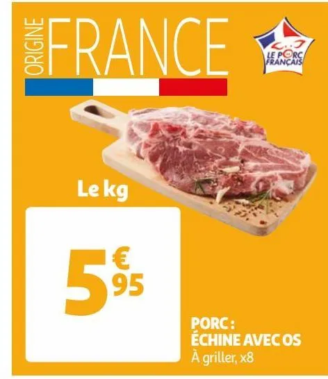 porc:échine avec os