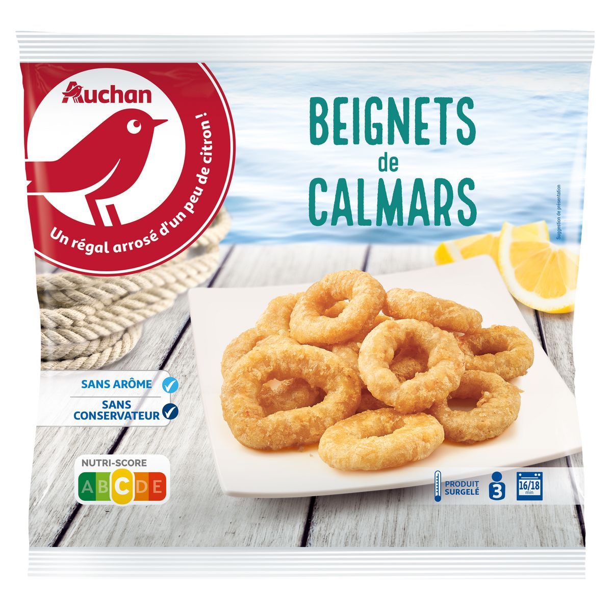 BEIGNETS DE CALMARS À LA ROMAINE SURGELÉS AUCHAN