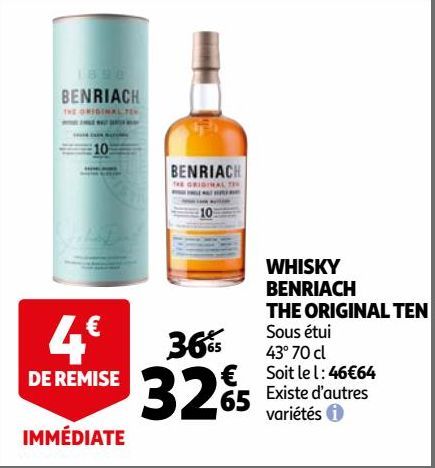 WHISKY BENRIACH THE ORIGINAL TEN