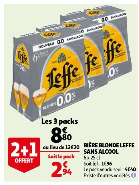 BIÈRE BLONDE LEFFE SANS ALCOOL