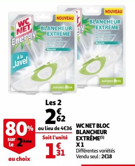 WC NET BLOC BLANCHEUR EXTRÈME X1