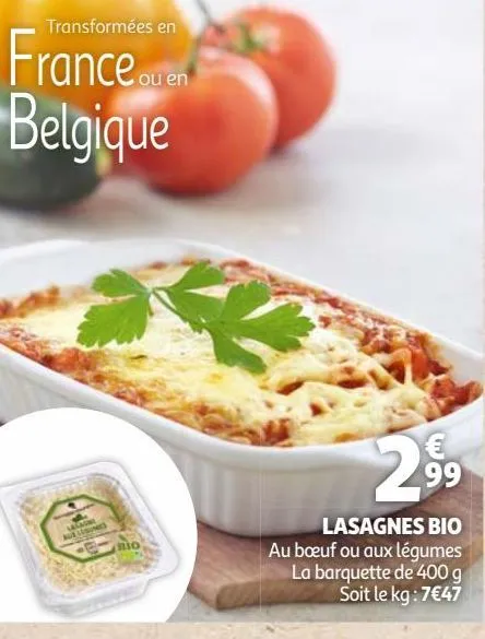 lasagnes bio