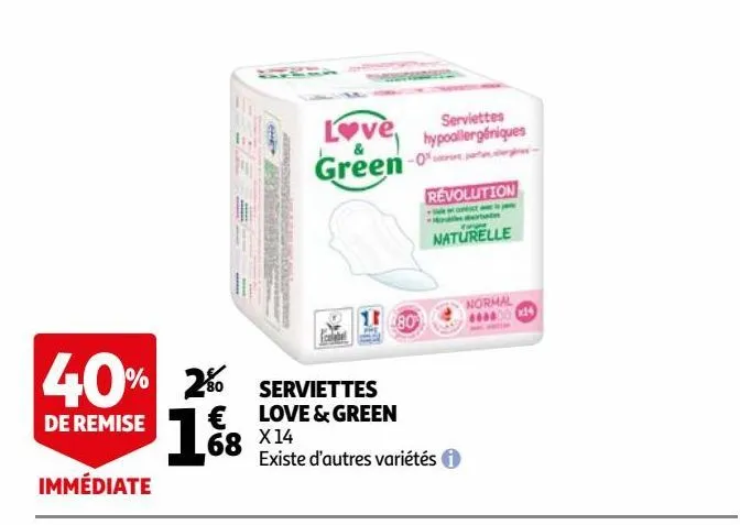 serviettes love & green