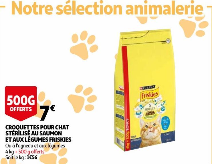 CROQUETTES POUR CHAT STÉRILISÉ AU SAUMON ET AUX LÉGUMES FRISKIES