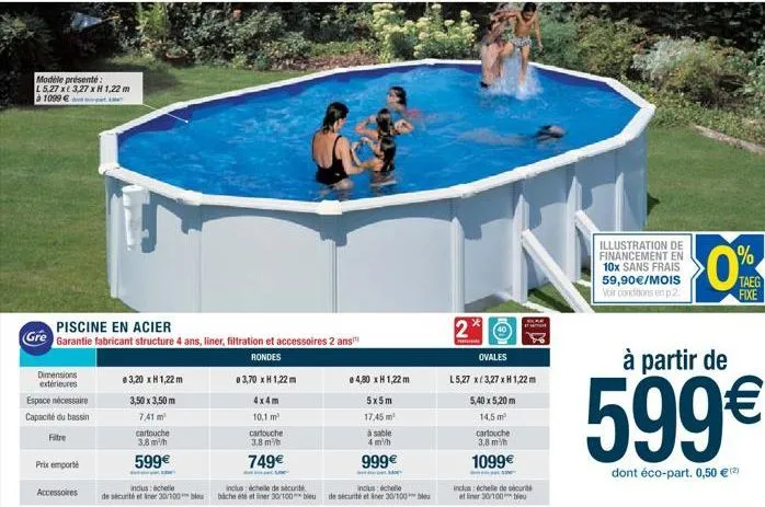 piscine en acier 3m