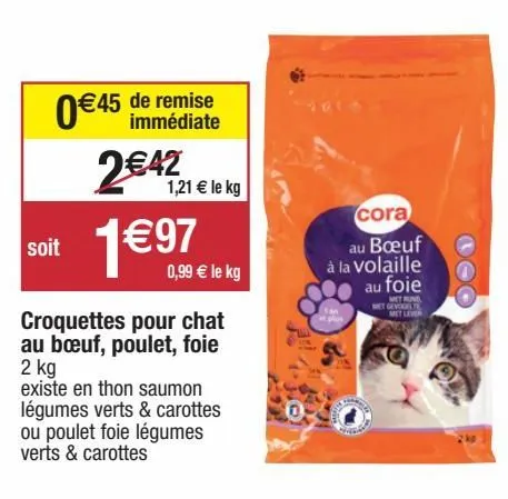 croquettes pour chats cora