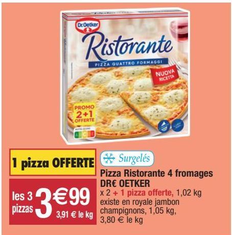 pizza aux quatre fromages Dr. Oetker